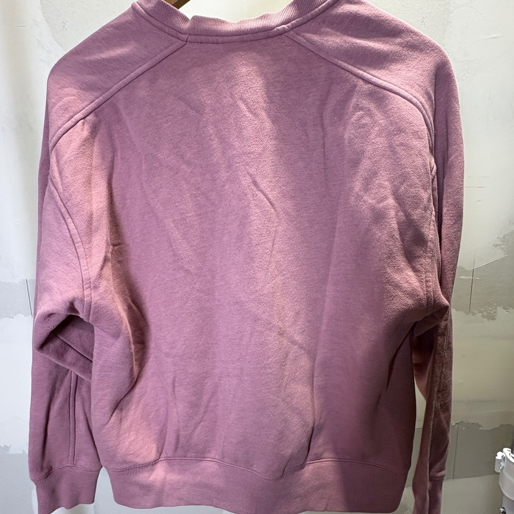 Old Navy Womens Medium Dusty Rose Lace Up Pullover Sweatshirt Mauve Fleece M - Picture 2 of 6